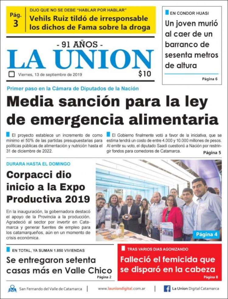 Portada de La Unión (Argentina)