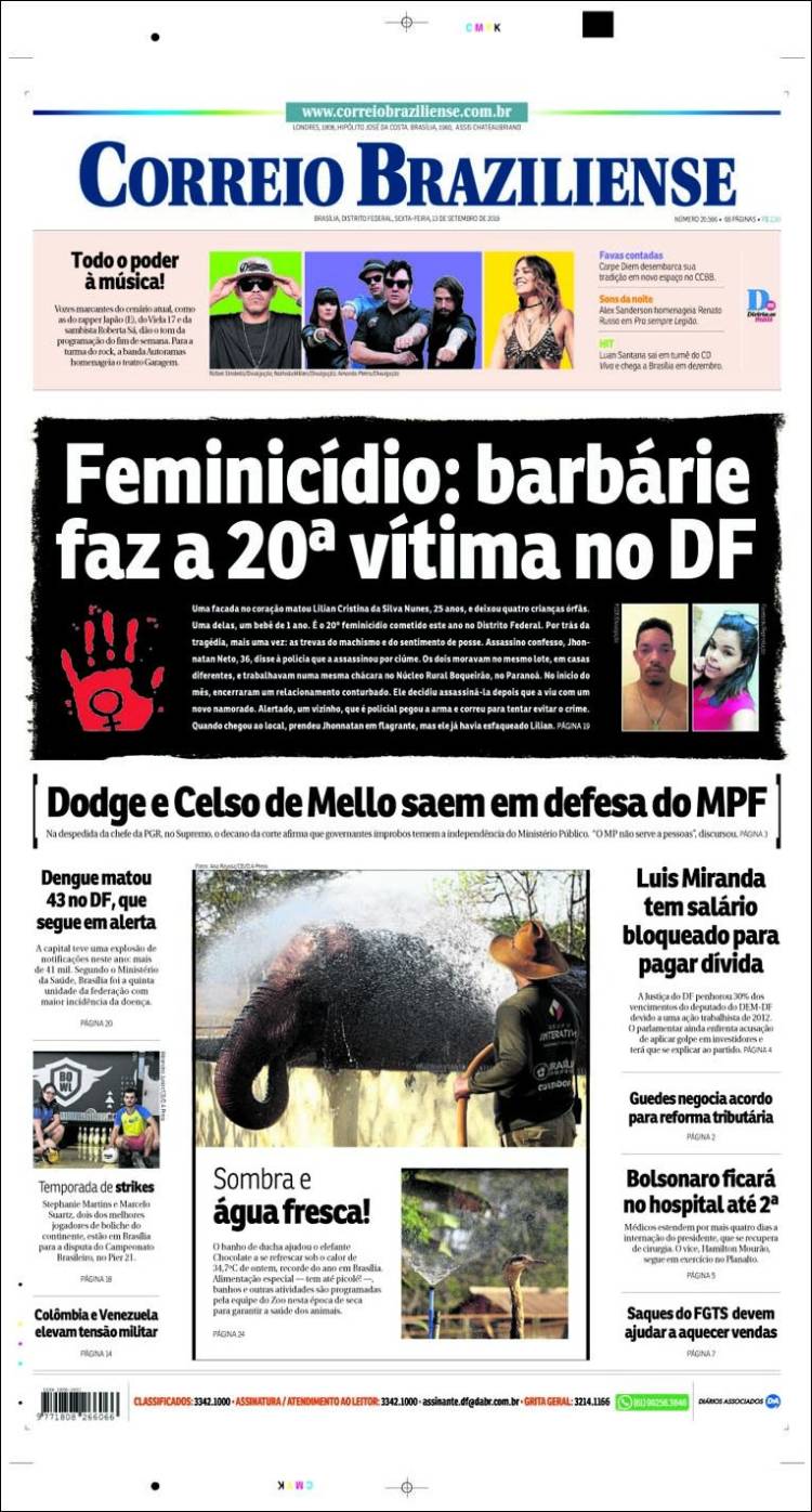 Portada de Correio Braziliense (Brasil)