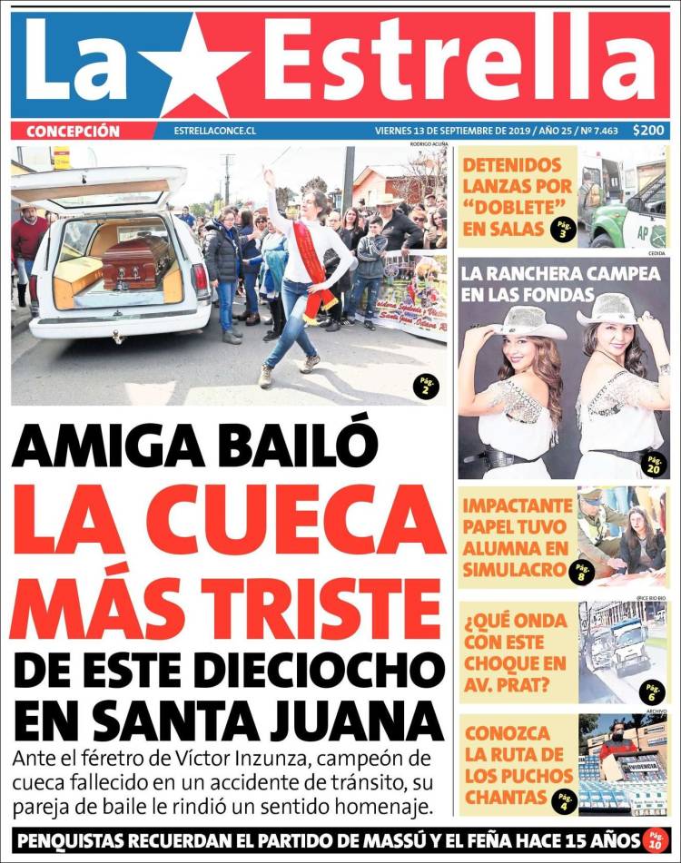 Portada de La Estrella de Concepción (Chile)