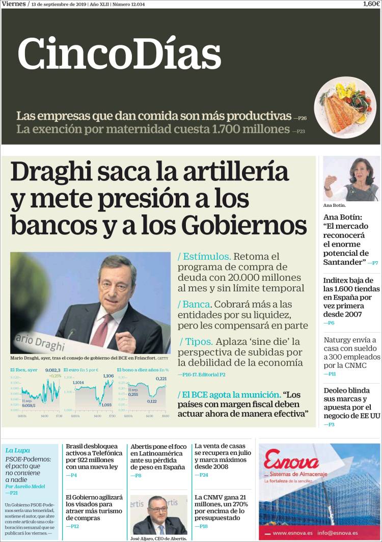 Portada de Cinco Días (Espa&ntilde;a)