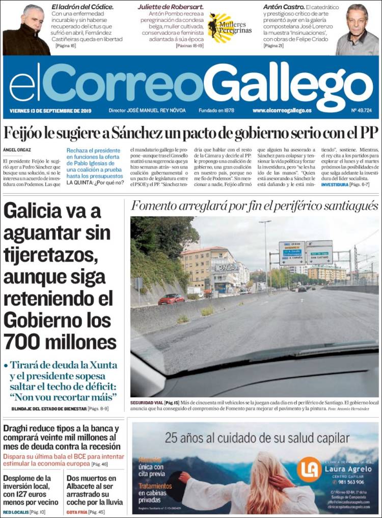 Portada de El Correo Gallego (Espa&ntilde;a)