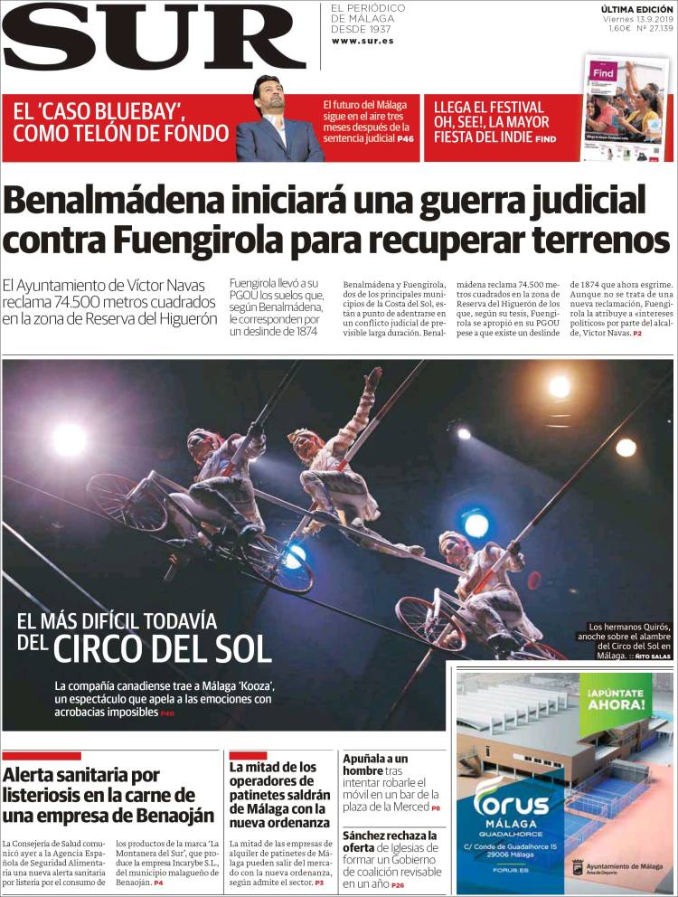 Portada de Diario el Sur (Espa&ntilde;a)
