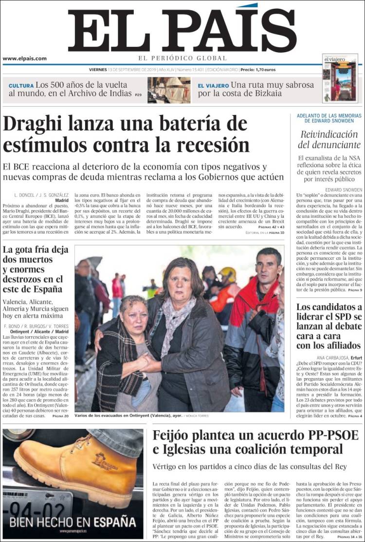 Portada de El País (Espa&ntilde;a)