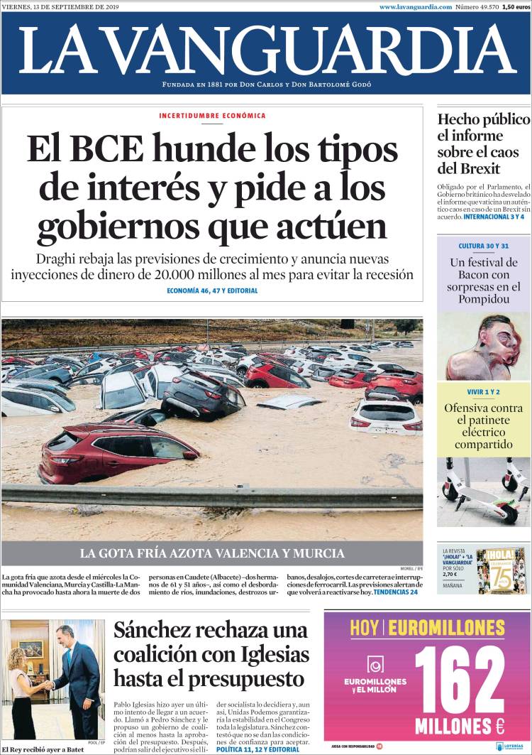 Portada de La Vanguardia (Espa&ntilde;a)