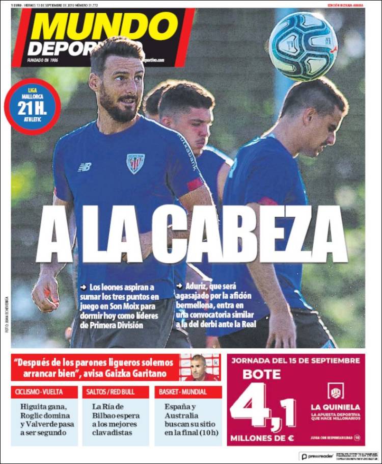 Portada de Mundo Deportivo Bizkaia (Espa&ntilde;a)