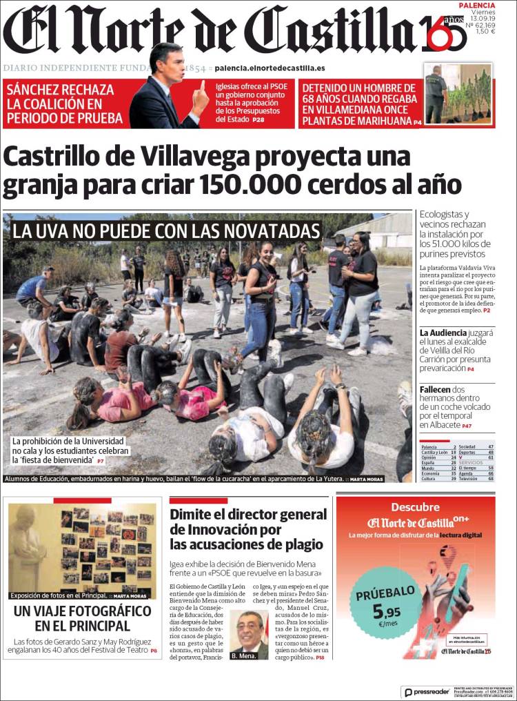 Portada de Norte de Castilla - Palencia (Espa&ntilde;a)