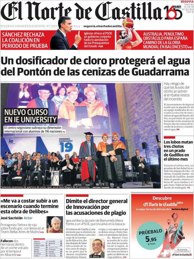 Portada de Norte de Castilla - Segovia (Espa&ntilde;a)