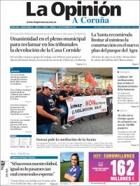 Portada de La Opinión de A Coruña (Espa&ntilde;a)