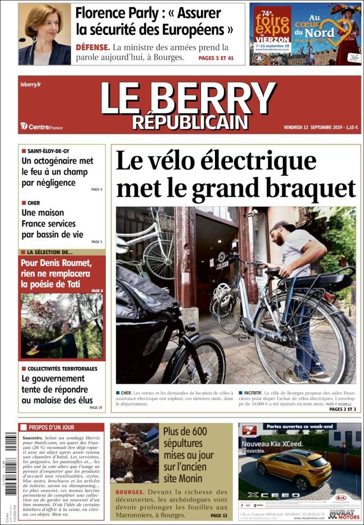 Portada de Berry Republicain (Francia)