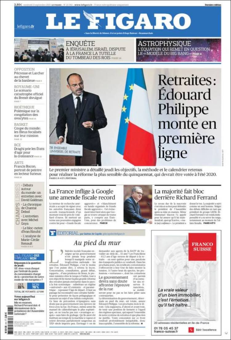 Portada de Le Figaro (Francia)