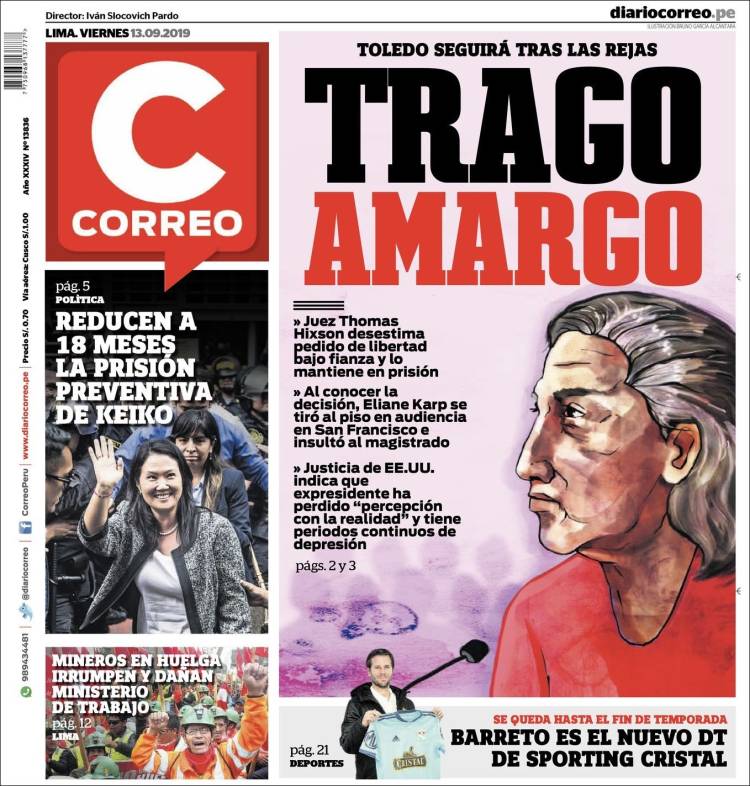 Portada de Diario Correo (Per&uacute;)