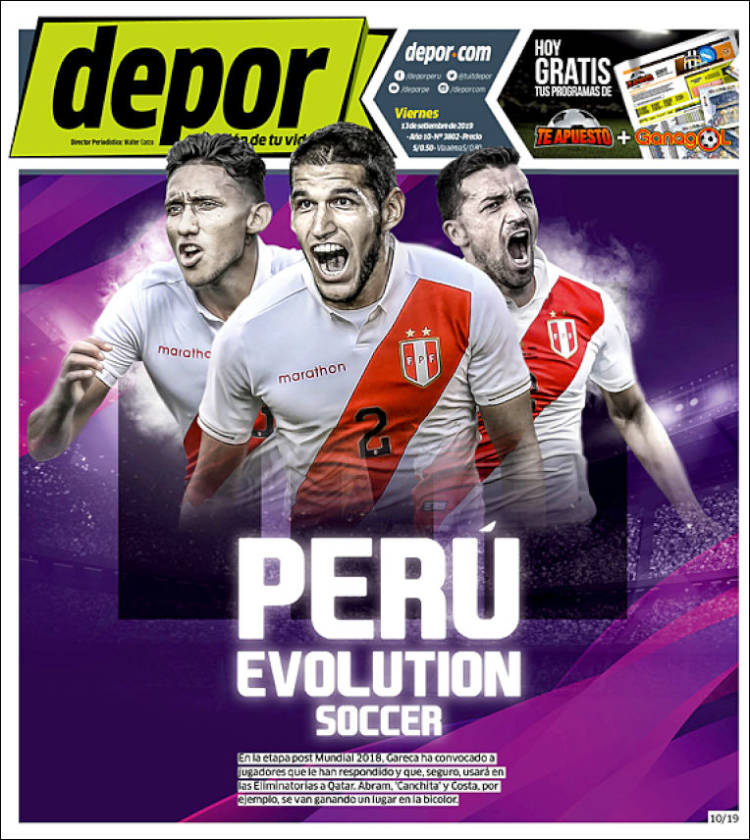 Portada de Depor (Per&uacute;)