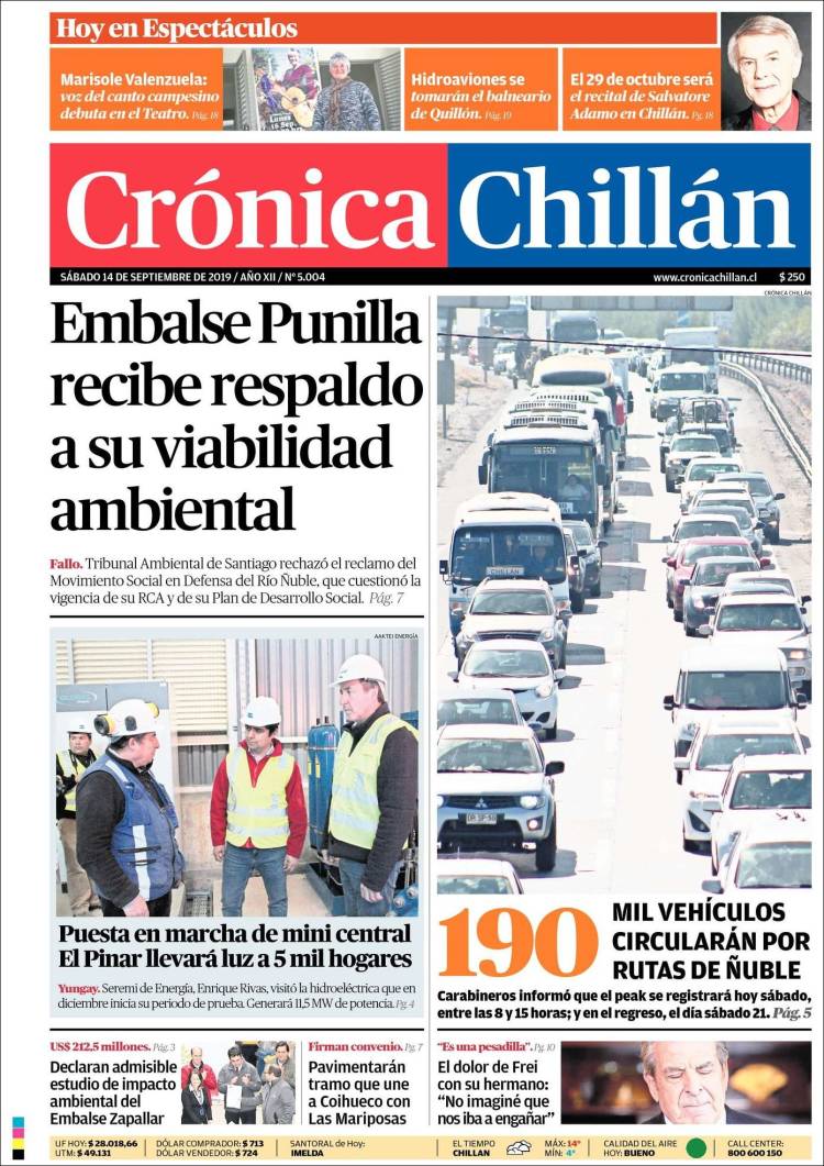 Portada de Crónica Chillán (Chile)