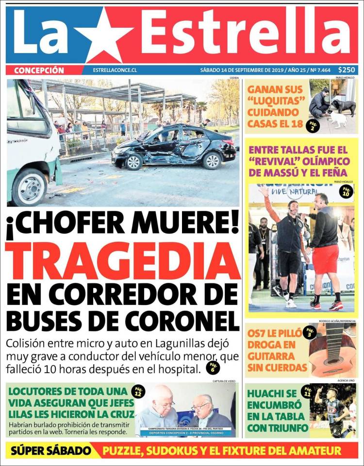 Portada de La Estrella de Concepción (Chile)