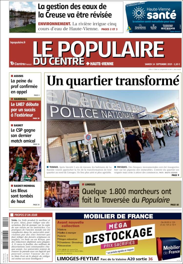 Portada de Le Populaire du Centre (Francia)