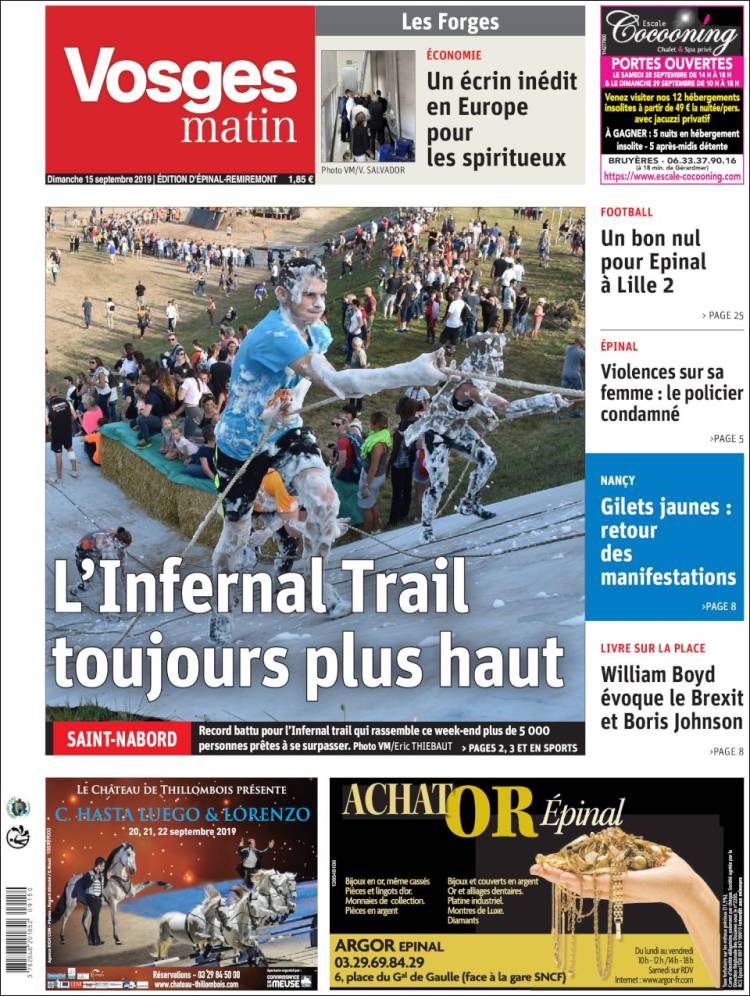 Portada de Vosges Matin (France)