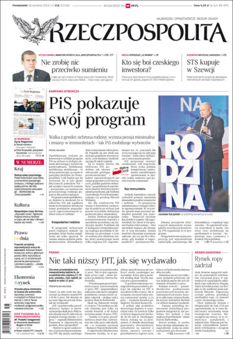 Portada de Rzeczpospolita (Polonia)