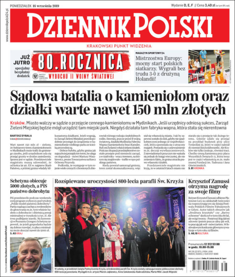 Portada de Dziennik (Polonia)