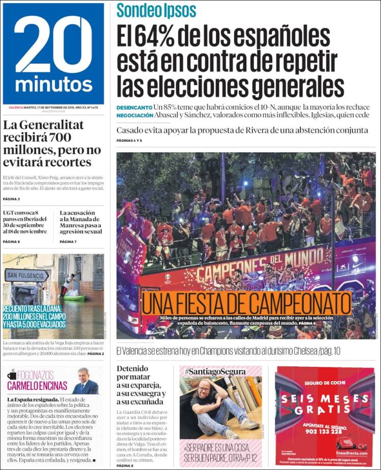 Periódico 20 Minutos - Valencia (España). Periódicos De España. Edición ...