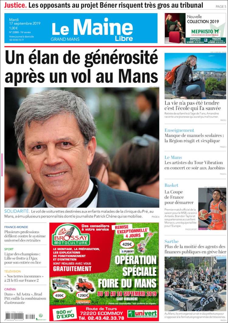 Portada de Le Maine Libre (Francia)