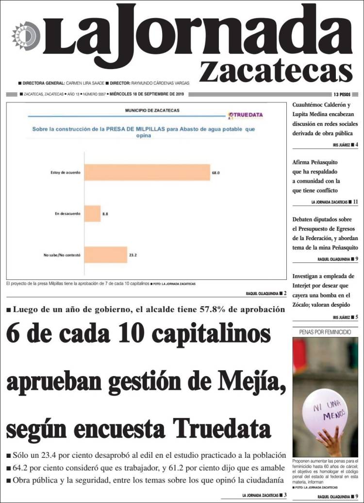 Portada de Jornada de Zacatecas (México)