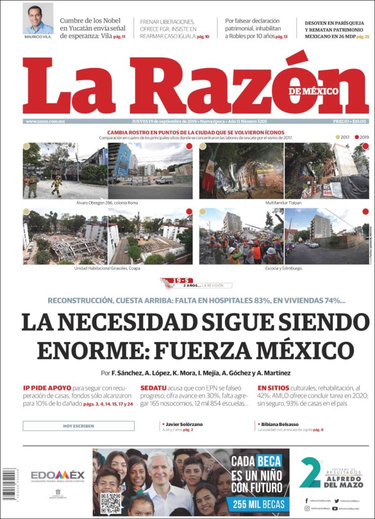 Portada de La Razón (M&eacute;xico)