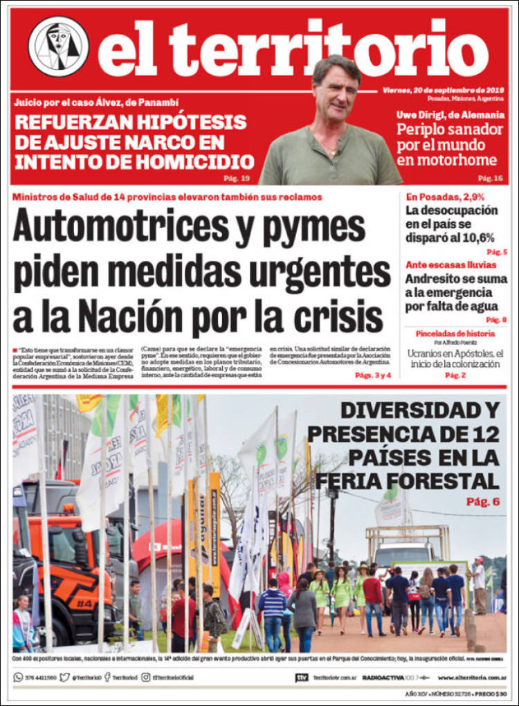 Portada de El Territorio (Argentina)