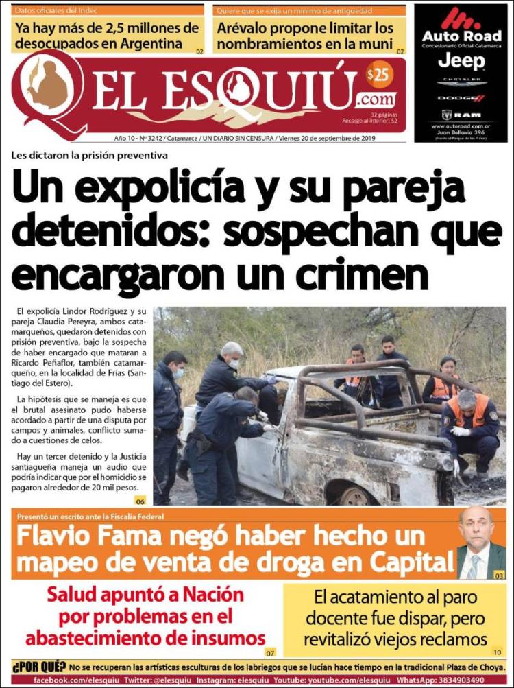 Portada de El Esquiu (Argentina)
