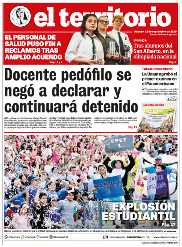 Portada de El Territorio (Argentina)