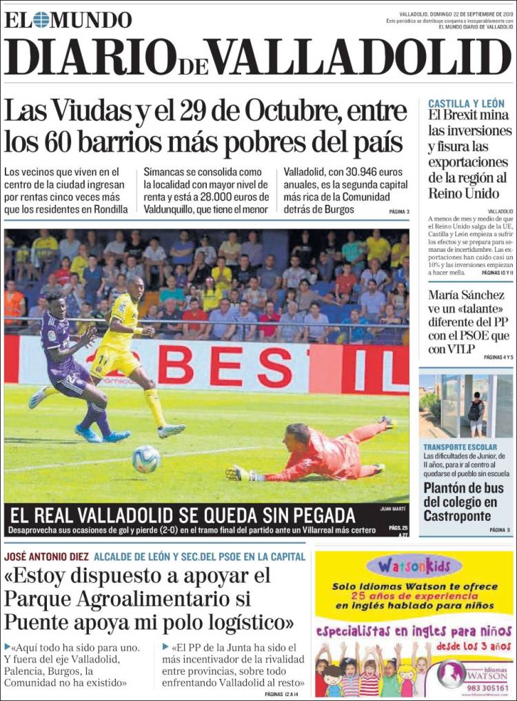 Portada de Diario de Valladolid (España)