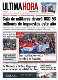 Portada de Última Hora (Paraguay)