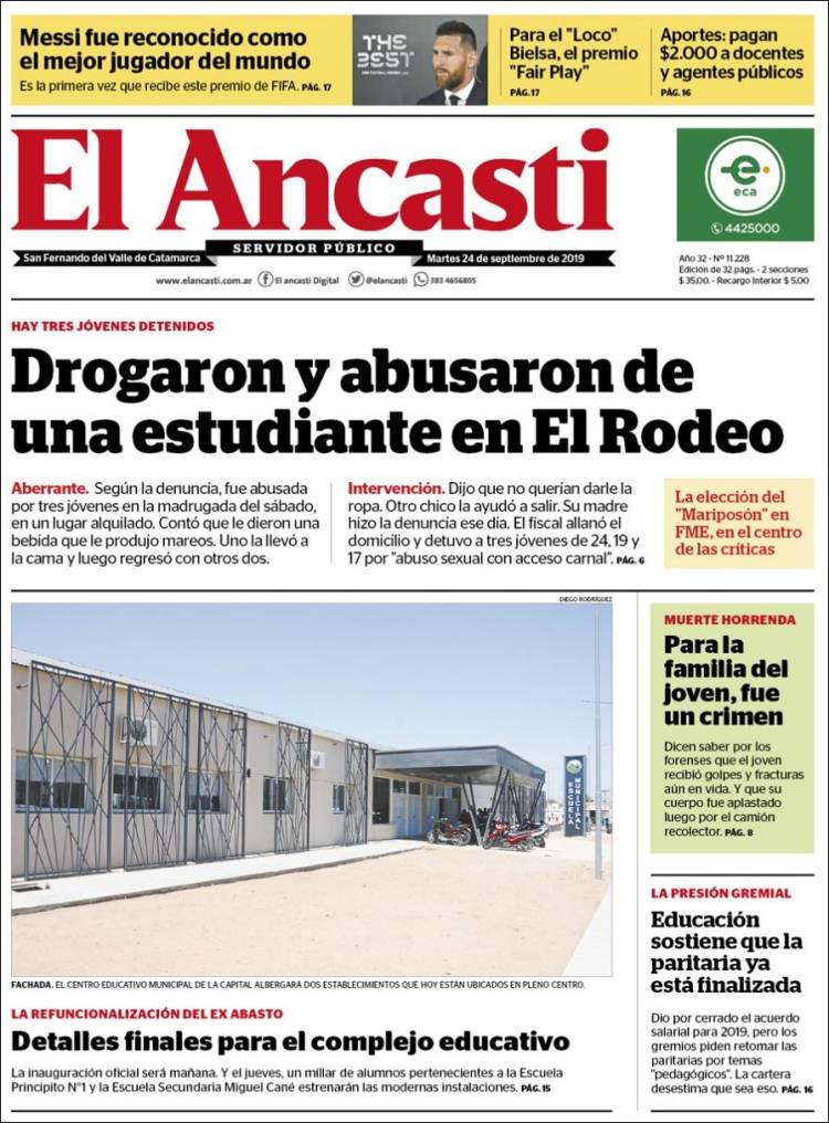 Portada de El Ancasti (Argentina)