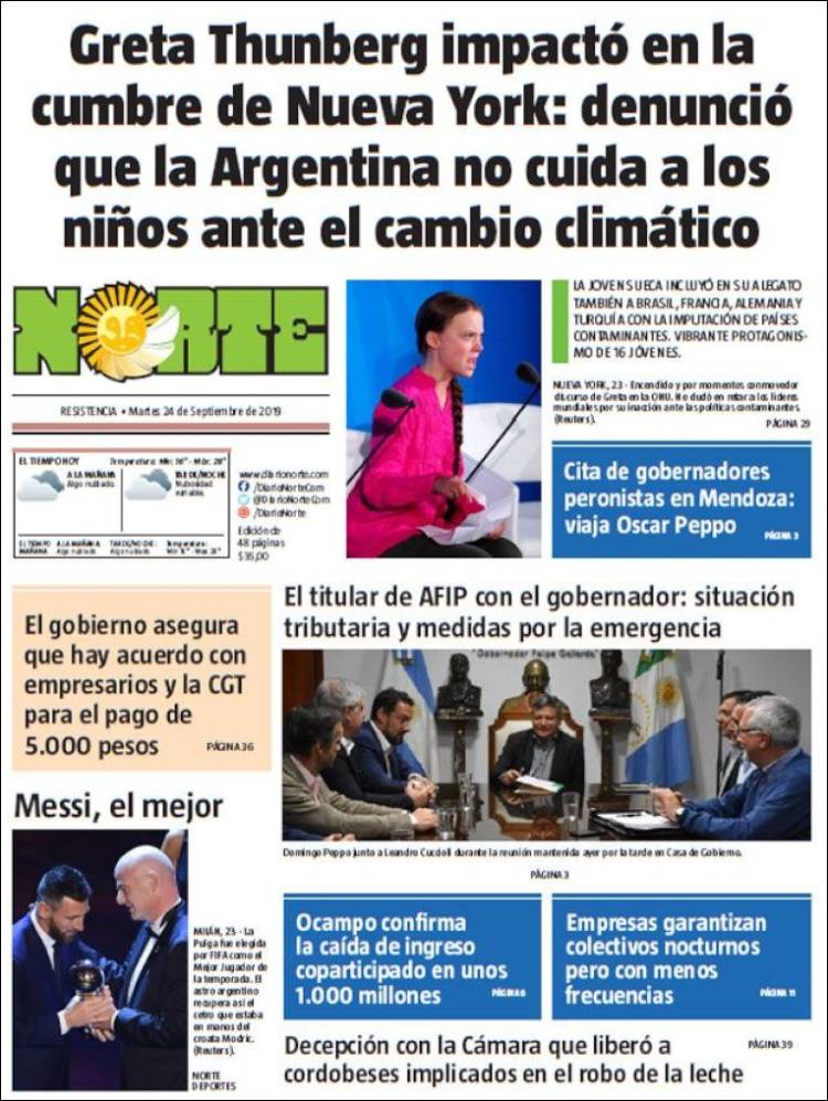 Portada de Diario Norte (Argentina)