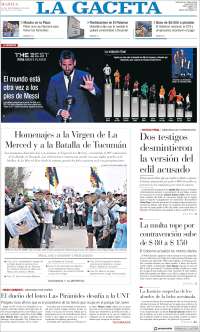 Portada de La Gaceta (Argentina)