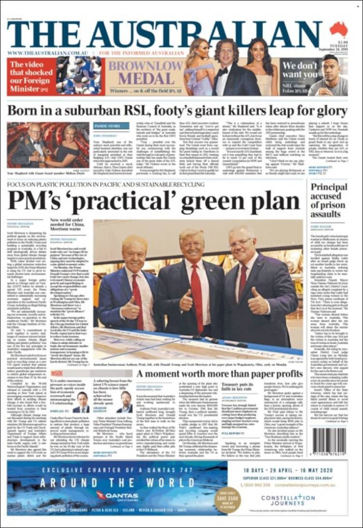 Portada de The Australian (Australia)