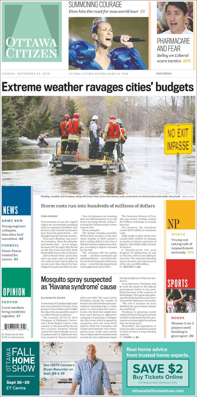 Portada de Ottawa Citizen (Canadá)