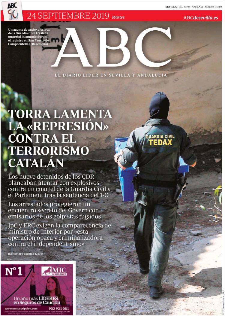 Portada de ABC - Sevilla (Espa&ntilde;a)