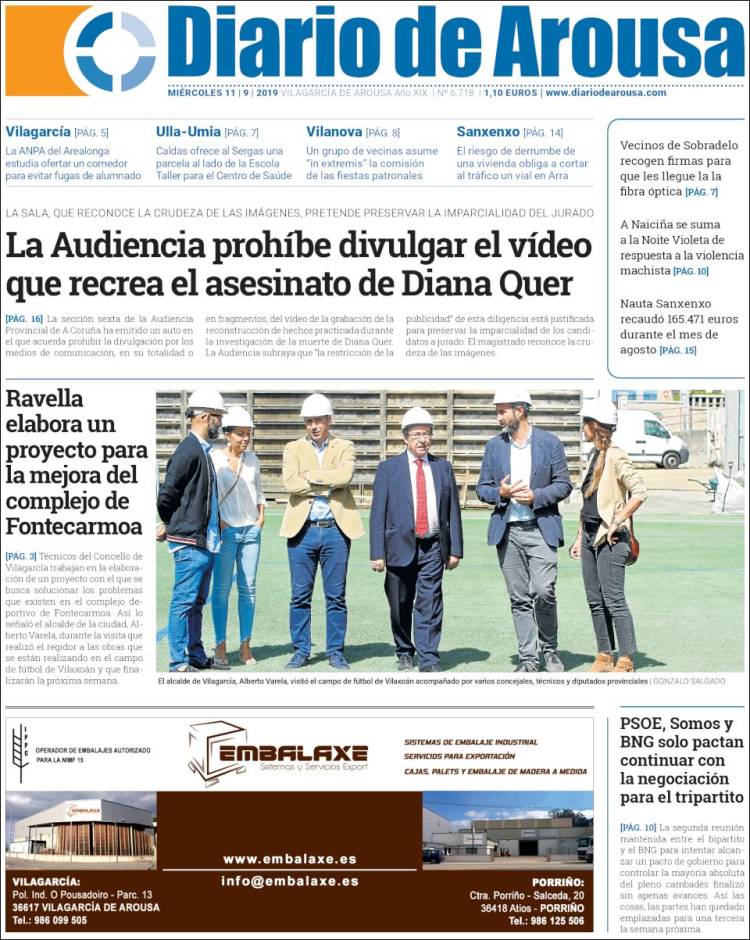 Portada de Diario de Arousa (Espa&ntilde;a)