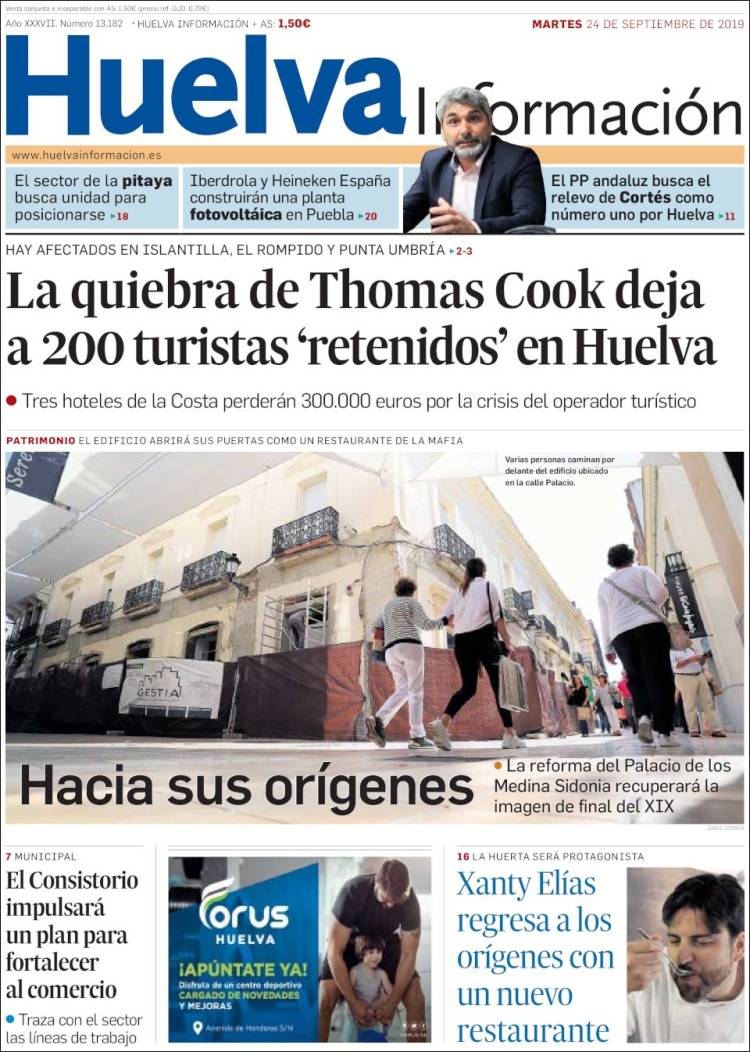 Portada de Huelva Información (Espa&ntilde;a)