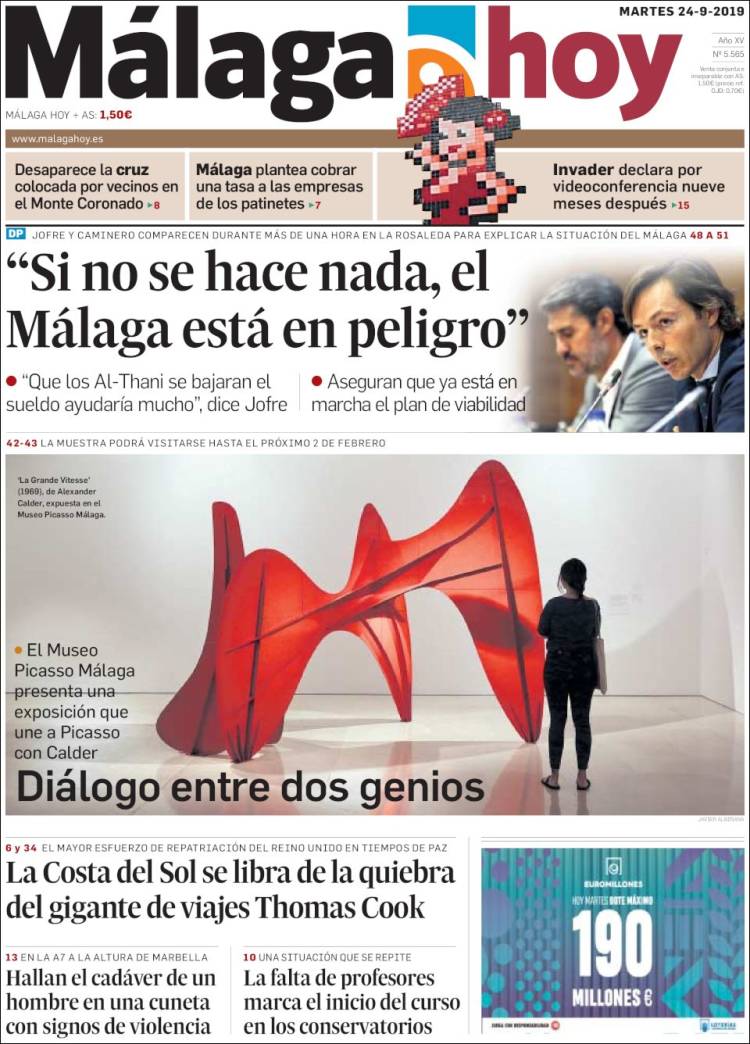 Portada de Málaga Hoy (Espa&ntilde;a)