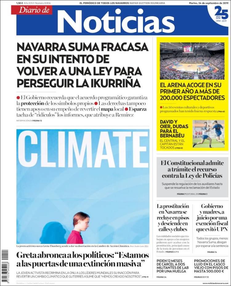 Portada de Noticias de Navarra (Espa&ntilde;a)