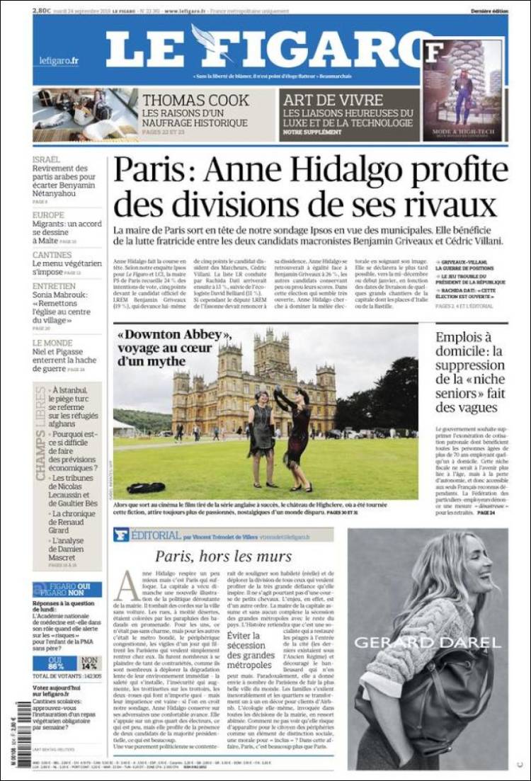 Portada de Le Figaro (Francia)