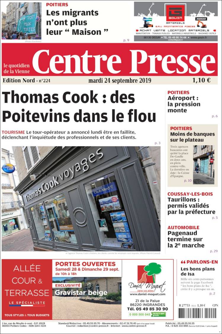 Portada de La Nouvelle Republique (Francia)