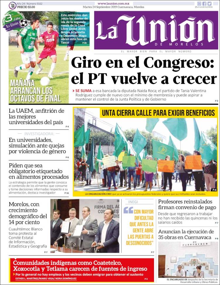 Portada de La Unión de Morelos (M&eacute;xico)