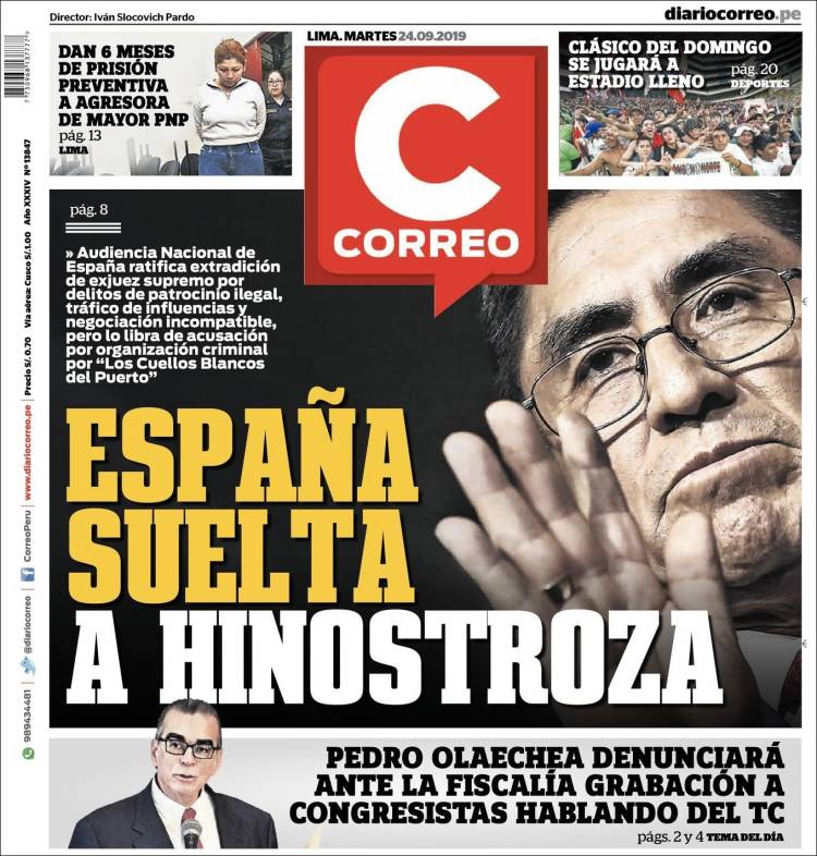 Portada de Diario Correo (Per&uacute;)