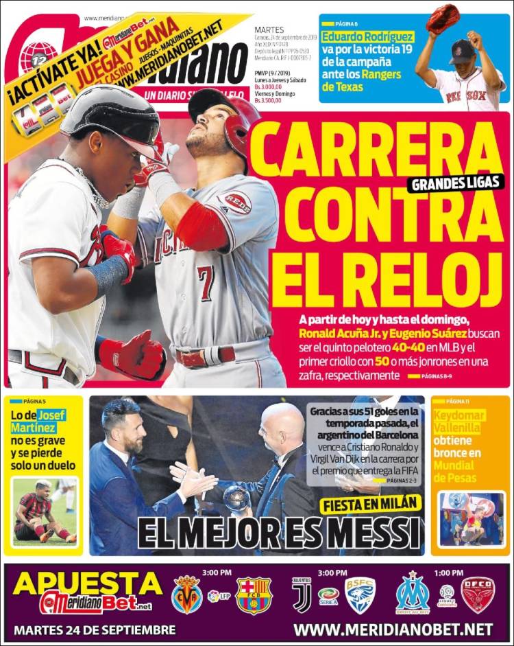 Portada de Meridiano (Venezuela)