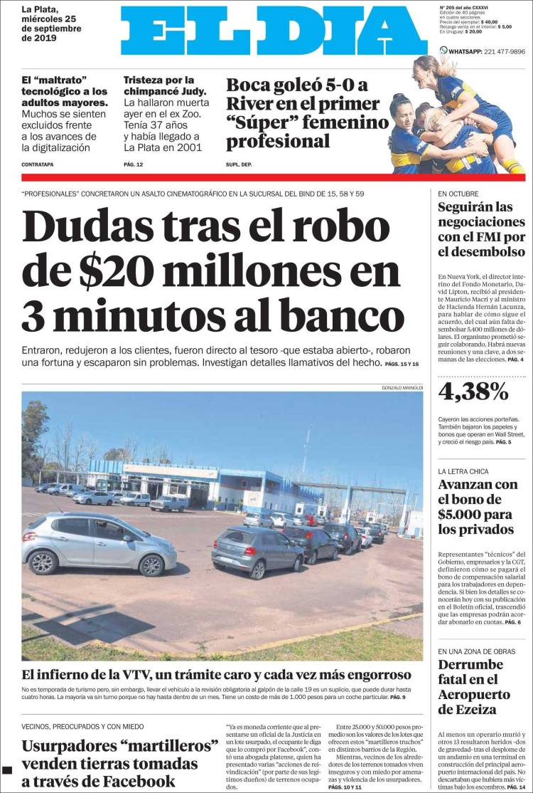 Portada de El Día de la Plata (Argentine)