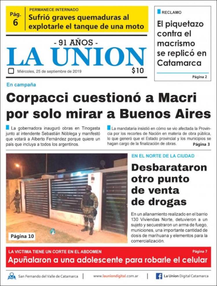 Portada de La Unión (Argentina)