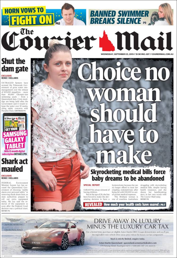 Portada de The Courier-Mail (Australia)