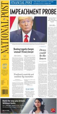 Portada de The National Post (Canadá)